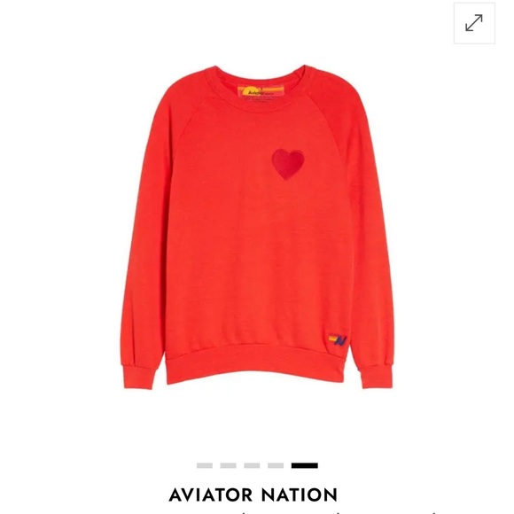 Aviator Nation Red Small Crewneck w/ Embroidered Heart | Limited Edition - Picture 3 of 7